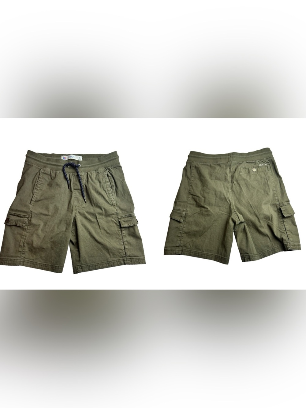 Laguna Men’s Cargo Shorts Medium Gray with Drawstring & Multiple Pockets